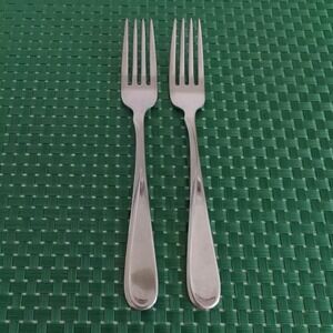 Oneida FLIGHT RELIANCE Dinner Forks Set Lot of 2 Stainless USA Glossy Vintage